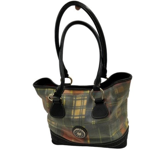 Vintage Dooney & Bourke Plaid Christmas Handbag Purse Madras Patchwork - Picture 1 of 16